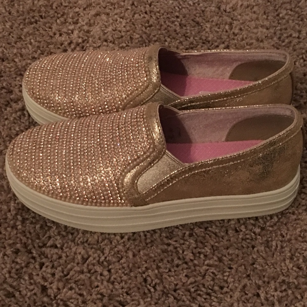 Rose gold platform sneakers